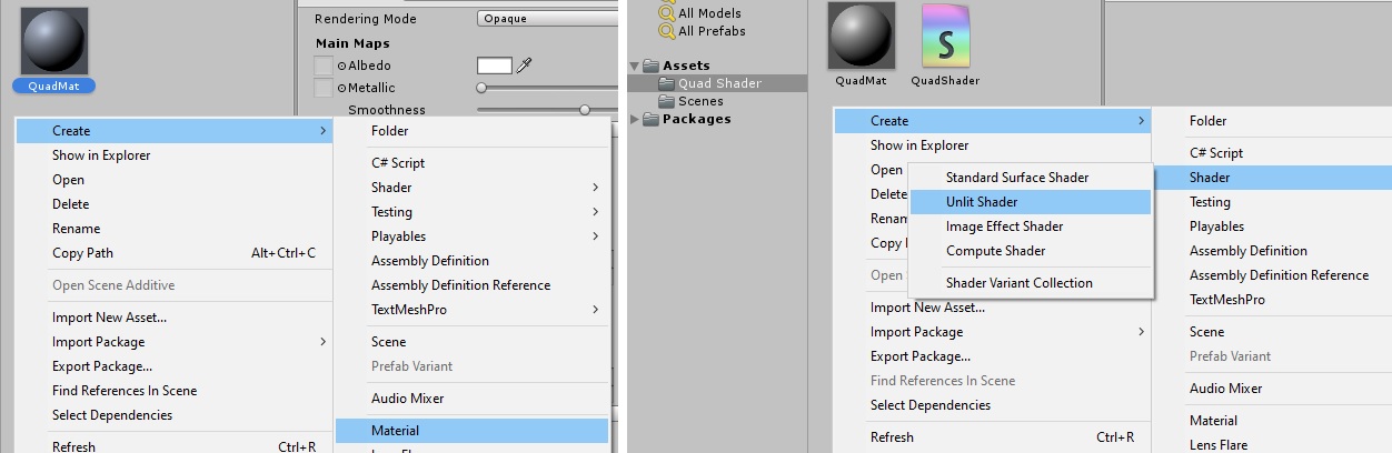 Creating Material and Shader.